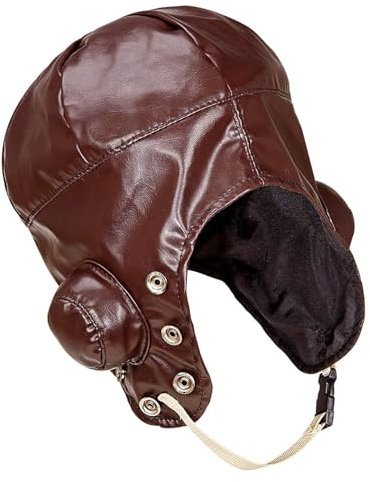 W WIDMANN MILANO Party Fashion 51956 - Fliegermütze, Braun, Bruch-Pilot, Kappe, Retro, 20er Jahre, Mottoparty, Karneval