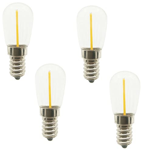 JQslight E14 LED Fridge Light Bulb, 1W E14 SES Fridge LED Light Bulbs Salt Lamp Bulbs Equivalent to 6W Halogen Lamp for Microwave/Fridge/Oven/Sewing/Freezers Bulb Cold White 6000K