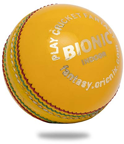 Bionic Cricket Ball for Cricket Bat | 3.8oz Yellow Indoor Cricket Ball Designed for Cricket Net | Swing Ball | Multiple Set Options for Men Cricket Games