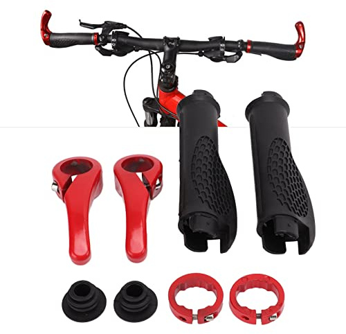 Mango para Bicicleta con Manillar Doble Bloque y Cuernos - Puños Antideslizantes para Empuñadura BMX de MTB