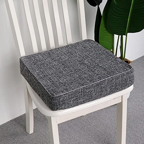 OREAMY Tjocka 5/8 cm stolsdynor, halkfri sittdyna för kök matstol, fyrkantig stolkudde matta för inomhus utomhus uteplats trädgård vardagsrum kontor, 45 x 45 x 8 cm, mörkgrå