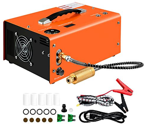 MONSEG PCP Air Compressor 1.5 L Portable High Pressure Pump Compressor Transformer Airgun Pneumatic Rifle Inflator, Built-in Water-Oil Separator Filter, Powered by Car 12V DC or Home 110V-240V AC