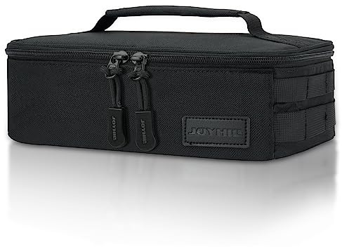 JOYHILL Tactical Lunch Box for Men, Small Lunch Bag Reusable Insulated Lunch Bag Mini Lunch Box with Handle for Office Work Picnic Beach, Black