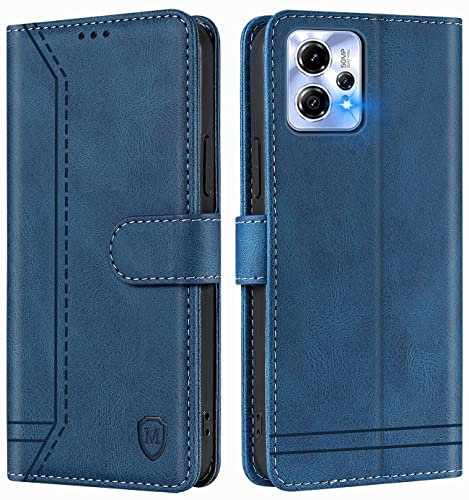 GoodcAcy Coque pour Motorola Moto G53 5G/G13 4G/G23 4G Coque, Etui Protection Housse Premium en Cuir PU,Pochette Fermeture Magnétique,Flip Case Compatible avec Moto G53 5G/G13 4G/G23 4G (Bleu)