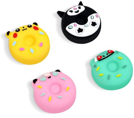 DLseego Cappucci per Joystick per Switch, 4 Copri levette Analogiche Switch 3D in Silicone, Compatibili con Switch/Switch OLED/Switch Lite,Quattro Colori