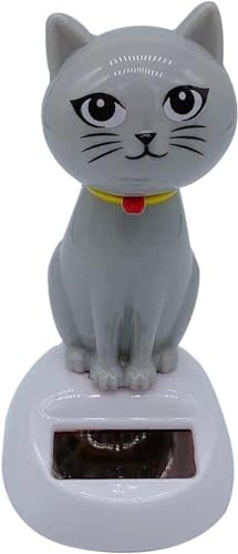 Wwyan Cute Solar Powered Dancing Cat Figure - Swinging Solar, Cat Figurine Statue Swinging Car Dashboard Decoration Ornaments Dancing for Car Dashboard Office Home Desk Decor