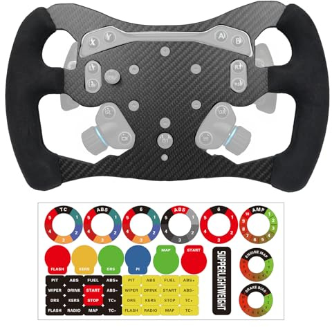 12 inch F1 Formula Real Carbon Fiber For Logitech G PRO Racing Wheel; Replace lightweight Original Suede Compatible with Logitech G RS TRUEFORCE Force Feedback RS50 System Hub (12 inch-With Suede)