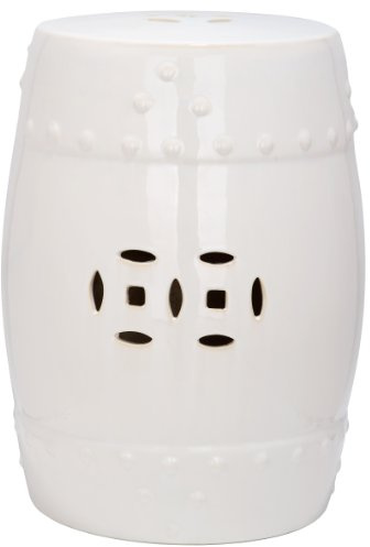 Safavieh Castle Gardens Collection Modern Ming White Ceramic Garden Stool