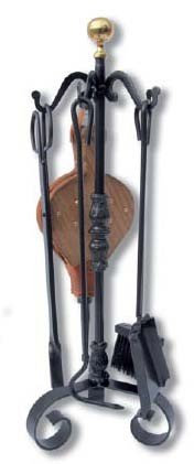 Flores Cortés - Juego chimenea macolla bola dorada 5 p