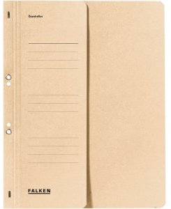 Falken 50 x Ösenhefter A4 Manila-RC-Karton 250g/qm 1/2 Vorderdeckel Amtsheftung Chamois