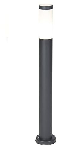 Qazqa - Modern Außenlaterne anthrazit 80 cm IP44 - Rox I Außenbeleuchtung - Edelstahl Zylinder I Länglich - LED geeignet E27