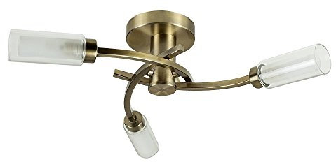 MiniSun | Modern 3 Way Spiral Light Fitting with Clear and Frosted Glass Shades | Pendant Lights, Home Décor & Improvement Essential