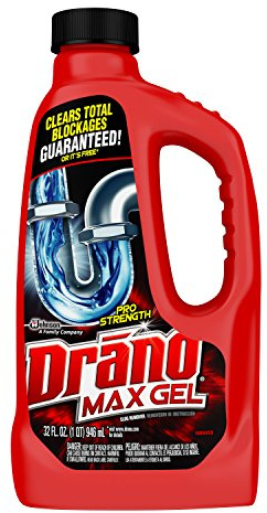 Drano Max Gel Dain Clog Remover and Cleaner for Shower or Sink Drains, Unclogs and Removes Hair, Soap Scum, Bloackages, 32 oz