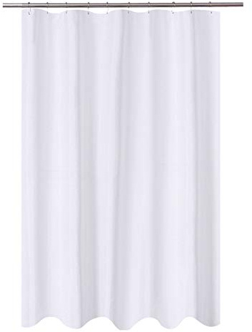 N&Y HOME - Cortina de Ducha de Tela Blanca, 137,2 x 182,9 cm, Calidad hotelera, Resistente al Moho, Lavable, Impermeable, con Ojales