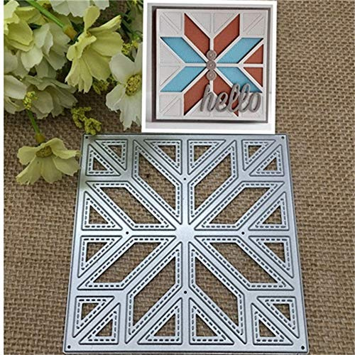 Christmas Diagonal Quilt Metal Die Cuts,Frame Flower Cutting Dies Cut Stencils for DIY Scrapbooking Album Decorative Embossing Paper Dies for Festival Card Making