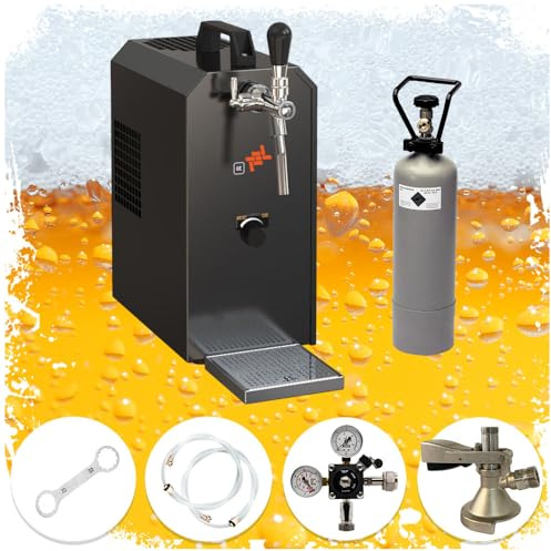 ich-zapfe Set completo – Impianto di spillo, impianto di spillatura per birra Jet 30, refrigeratore a 1 condotto, fino a 35 litri/h, testa di spillo: piatta