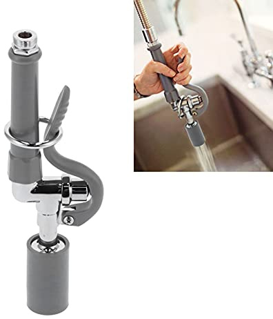 Tête de vanne de pulvérisation de pré-rinçage, assemblage de pulvérisateur de robinet commercial accessoire de tête de pulvérisation de robinet de rinçage à haute pression gris Pulvérisateur