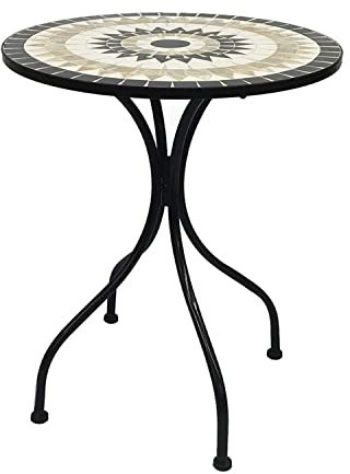 INDA-Exclusiv Schöner mediteraner Mosaik Tisch Mosaiktisch Gartentisch Gartenmöbel Bistrotisch 60 x 70cm