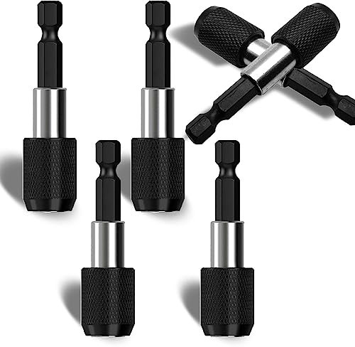 TUAKIMCE 6 Stück 60mm Schnellwechsel Bithalter Magnetisch 1/4 Sechskantschaft für Akkuschrauber Bohrmaschine Schraubendreher Windschraube Schlagschrauber
