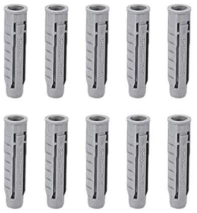 XYWHPGV 10X50mm Plastic Expansion Pipe Column Concrete Anchor Wall Plug Frame Fixings Tube Gray 24pcs(310a8 db05c 4b509 83b24 51aac 03b8b