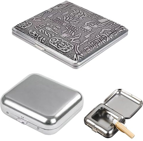BSITSSS Taschenaschenbecher Für Unterwegs Geruchsdicht Aschenbecher To Go Mit Deckel Mini Ashtray Quadratischer Metall Aschenbecher Für Camping Outdoor