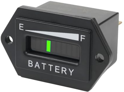RileyFine LED Batteria Calibro,Acido di Piombo Batteria Tensione Misuratore di Carica & Scarica, Tester della Batteria con Funzione di Allarme, per Carrello da Golf Carrello Elevatore RV (M-36v)