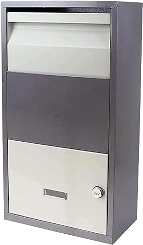 Buzones de Montaje en Pared, Caja de Entrega Segura de Paquetes con Cerradura de combinación Exterior, buzón Independiente Grande con Cerradura, Gris