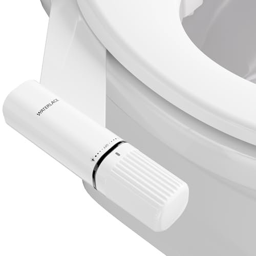 Waterlace Bidet Attachment for Toilet - Dual Retractable Nozzles Bidet(Hygienic Rear & Feminine Wash) with Adjustable Water Pressure, Ultra Slim Non-Electric Bidet, Easy Installation (Black)