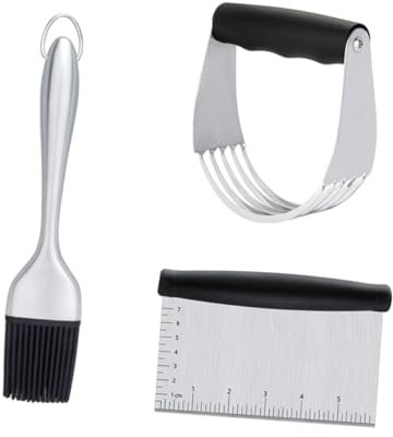 UKCOCO 3 Piezas Mezcladora de Aceite Cortado de harina Accesorios de Parrilla Horneando Herramienta de Mezcla Cortador de Masa para Hornear papá hornada raspador de Torta