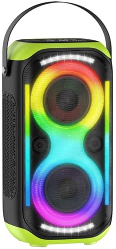 TYOTY Altoparlante Bluetooth 160W forte Boombox senza fili portatile grande potente suono basso profondo TWS grandi altoparlanti di festa a casa all'aperto con luci a LED del subwoofer (Nero)