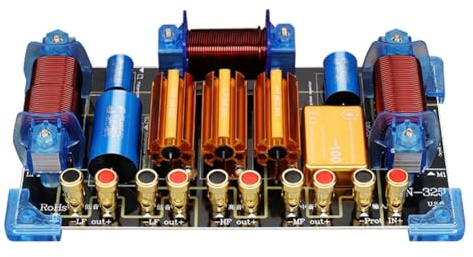 Koolenry Filtre de Fréquence de Haut-Parleur 3 Voies à Haute Puissance 1 Haut 1 Moyen 2 Basses 2300W pour Haut-Parleurs de 15 Pouces et 18 Pouces.