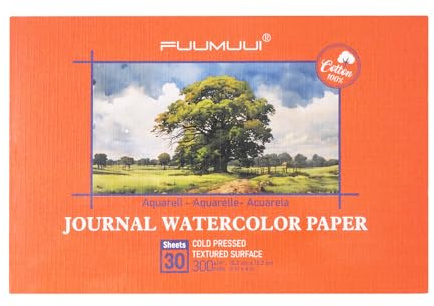 Papier Aquarelle 100% Coton A6-30 Feuilles Aquarelle Papier, 300 g/m², Sans Acide, Pressé à Froid, 10,5x14,8 cm | Idéal pour Aquarelle, Illustration et Dessin, Watercolor Paper