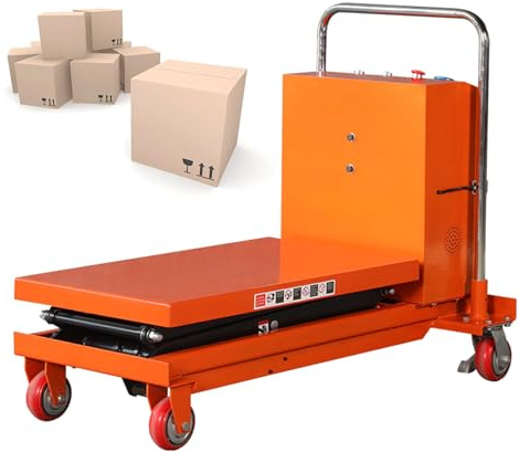 Carrello elevatore resistente, capacità 150 kg, altezza regolabile 126 110 cm, 4 ruote e freni posteriori, ideale per officina, magazzino e trasporto in garage