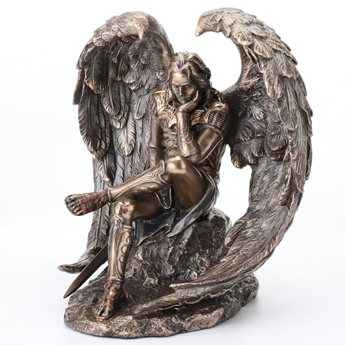 US 6.5 Cold Cast Bronze Color Lucifer The Fallen Angel Figurine Statue