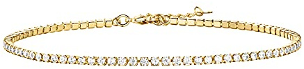 PAVOI Anklets Tennis Anklet for Women, 14K Gold Plated, Yellow Gold