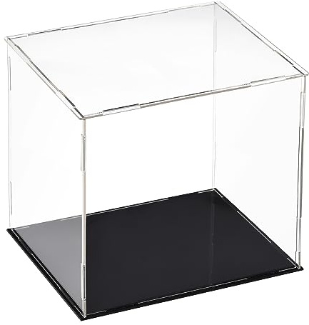 sourcing map Acrylic Clear Display Case Box Dustproof Protection Showcase Cube Collectibles Show Box 30x25x30cm