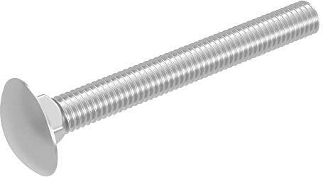 SECCARO Tornillo de bloqueo M5 x 45 mm, acero inoxidable V2A VA A2, DIN 603/ISO 8677, cabeza redonda plana con cuello cuadrado, rosca completa, 20 unidades