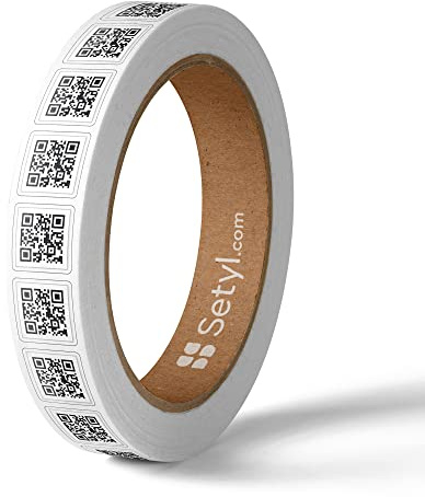Setyl Extra Small Asset Tags - 100 Pack Durable QR Code Labels for Tracking Small IT Devices and Equipment