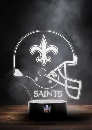 Great Branding New Orleans Saints NFL LED Lampe Licht Logo Helm, Wechselmodus mit 6 unterschiedlichen Farben