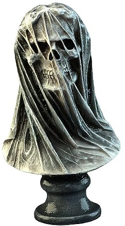 predolo Verschleierte Skulptur „Gott des Todes“, Statue, Sammlerstück, Requisiten, Totenschädel-Figur im gotischen Stil, Halloween-Statuen und Skulpturen für