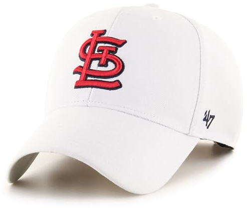 47 MLB Mütze mit weißem Primär-Logo, Team-Farbe, MVP, verstellbar, Einheitsgröße für Erwachsene, St. Louis Cardinals, Weiß, Einheitsgr��e