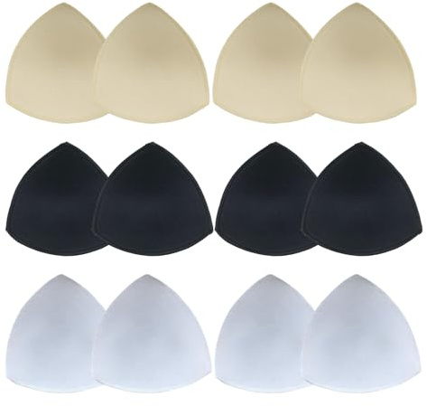 JINXIAN 6 Pares Almohadillas Sujetador Las Mujeres Triangulares 13x13 cm Sujetador Deportivo Extraíble Transpirables y Suaves Relleno Sujetador para Traje de Baño Ropa Interior