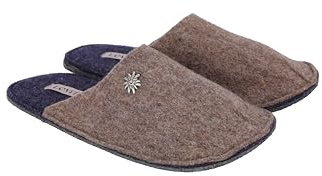 LEVITAS Point - Pantofole in Lana Agugliata | Suola in Lana Trattata, Antiscivolo, Senza Tacco | Lavabili in Lavatrice, Made in Italy, Colore Nocciola, Numero 41-42