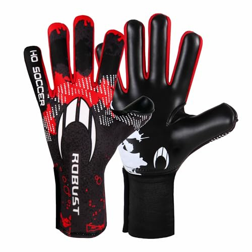 HO Soccer Robust Red Gants de Gardien de But Unisexe pour Enfant Noir/Rouge Taille 3,5