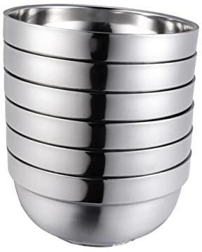 SHOWERORO 2pièces Bol à Soupe Acier Inoxydable Double Couche Anti-chaud Pour Riz Soupe Famille Garçon Fille Isotherme Facile à Nettoyer