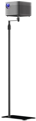 suptek Soporte de Suelo para Proyector con Brazo: Soporte de Metal Oculto Extra Alto para Detrás del Sofá, Altura Ajustable 136-167cm, Cabezal Giratorio 360°, Carga 3kg, Rosca 1/4, Negro, PR001FPL