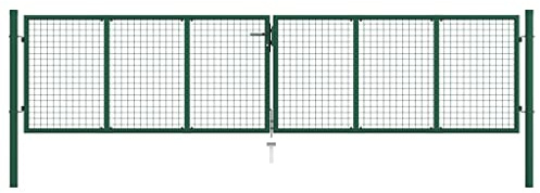 Emmtore Mesh Gartentor Doppelflügeltor Doppeltor Gartentür Zauntor Hoftor Zauntür Gartenpforte Einfahrtstor Tor Stahl,390 x 100 cm