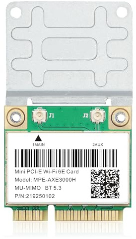 MPE-AXE3000H WiFi 6E Mini PCIe-kort - 2,4/5/6 GHz Tri-Band adapter 5400 Mbps Bluetooth 5.3, MU-MIMO, OFDMA, kompatibel med Windows 10/11 PC