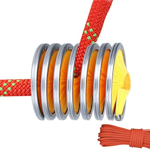 Generico Cepillo limpieza cuerda escalada | anillo exterior acero inoxidable cerdas nylon 5 cm 92 g herramienta lavado diámetro 8-13 mm | Equipamiento alpinismo mantenimiento