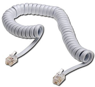 *CAVO DI CONNESSIONE PER CORNETTA TELEFONICA A SPIRALE MT 4 (CM 60) COLORE BIANCO
